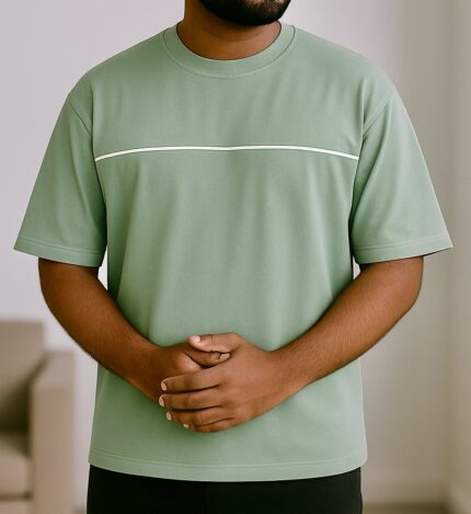 Oversized Drop Shoulder With Piping (Mint)